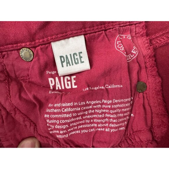 Paige Verdugo Ultra Skinny Womens 25 Red Jeans Comfort Office Cotton/Elastane - Picture 9 of 16